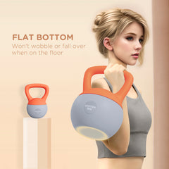 PURE 8KG Soft Kettlebell, Kettlebell with Non-Slip Handle for Home Gym, Weight Lifting, Strength Training, Orange/Grey