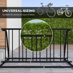 Bike Stand, Double-sided Bike Rack for 6 Bicycles, Bike Floor Stand for Kids/Mountain/Road Bikes, Garage Indoor Outdoor Use