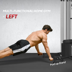 PURE Multi Gym Workout Station, Weight Machine with 65kg Weight Stack, Sit Up Bench, Push Up Stand, Dip Station