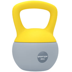 PURE 8KG Soft Kettlebell, Kettlebell with Non-Slip Handle for Home Gym, Weight Lifting, Strength Training, Yellow/Grey