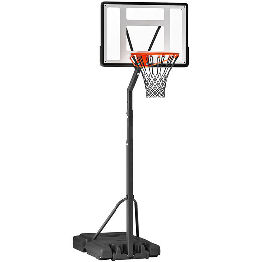 PURE Portable 10ft Basketball Backboard Hoop Set Professional Outdoor Freestanding Basketball Stand with Wheels for Adults and Children, Adjustable High 2.55M-3.05M