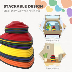 PURE 11-Piece Stepping Stones for Kids, Stackable Sensory Toys Outdoor Indoor, Obstacle Course for Balance and Motor Skills