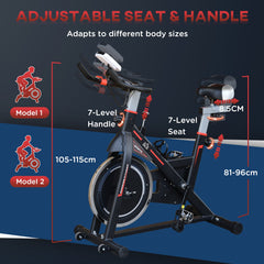 Belt-Driven Exercise Bike with LCD Display-Black