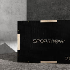 PURE Multi-Faceted Jump Box, Wooden Step Up Box, for Home, Gym, Exercise, 41/51/61cm - Black