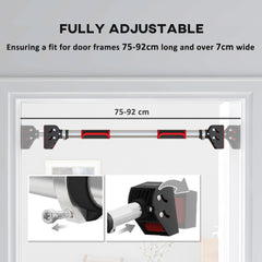 PURE Doorway Pull Up Bar, No Screws Door Frame Chin Up Bar, Adjustable Length (75-92cm) for Home Gym Workout, Max Load 200kg