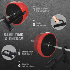 PURE Deadlift Barbell Jack with Non-Slip Handle, for Weight Training - Black