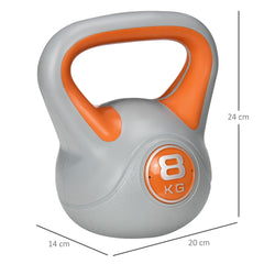 PURE Kettlebell, 8kg Kettle Bells with Handle for Home Gym Weight Lifting and Strength Training, Orange and Grey