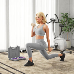 PURE 10KG Dumbbells Set with Carry Case, Hand Weights for Women and Men Home Gym Weight Lifting Training, Pink, Purple, Grey, Brown