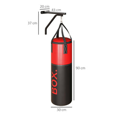 PURE Unfilled Punching Bag Set with Boxing Bag Bracket, Boxing Gloves, Hand Wraps and 360° Swivel Hook
