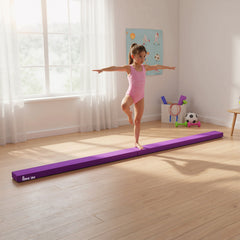 PURE 2.4M 8FT Gymnastics Folding Balance Beam Home Gym Training Exercise Sports - Purple