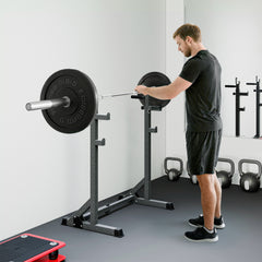 PURE Heavy Duty Barbell Squat Rack, Adjustable and Multifunctional Weight Power Stand, for Home, Gym - Black