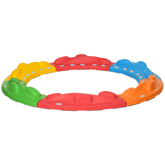 PURE Kids Balance Beam, Kids 6 Pieces Stepping Stones Obstacle Course, for Ages 3-8 Years - Multicoloured