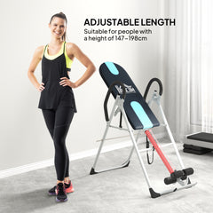 PURE Foldable Gravity Inversion Table Back Therapy Home Fitness Bench Black