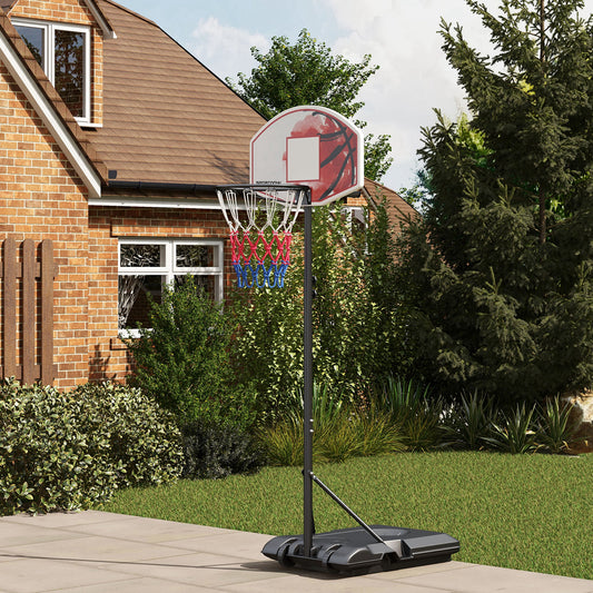 PURE Adjustable Basketball Stand Net System, with Wheels, Enlarged Base, PE, Backboard, 179-209cm