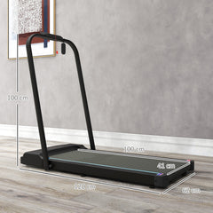 2.5HP Walking Pad, 1-6km/h Folding Treadmill with Remote Control and LED Display for Home Gym Office, Blue