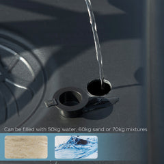 PURE 2.6-3.1m Adjustable Basketball Hoop and Basketball Stand w/ Backboard and Weighted Base, Portable on Wheels, White