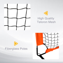 PURE Set of 2 Football Goal Net 6 x 3 ft Foldable Outdoor Sport Training Teens Adults Football with Carrying Bag Orange