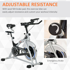 Indoor Cycling Exercise Bike Quiet Drive Fitness Stationary, 15KG Flywheel Cardio Workout Bicycle, Adjustable Seat, LCD Monitor