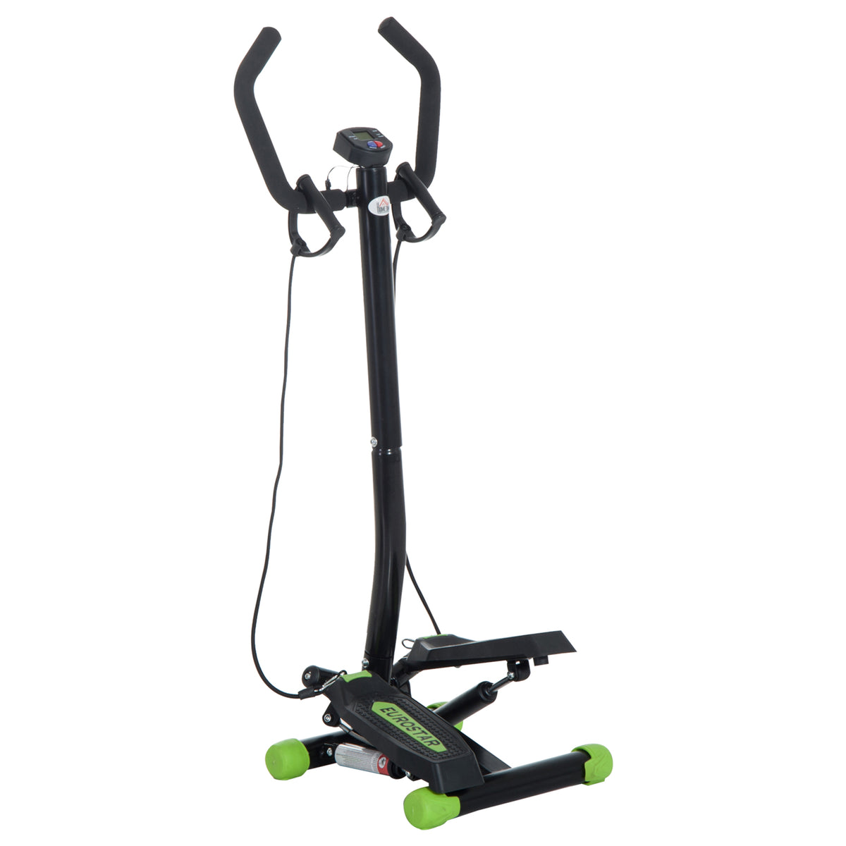 PURE Twister Stepper, Step Machine w/ Resistance Bands, LCD Display and Handlebar, Steppers for Exercise Workout Home Gym Office