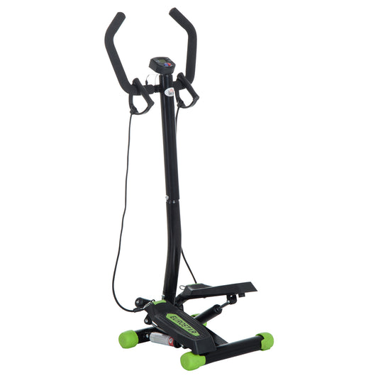 PURE Twister Stepper, Step Machine w/ Resistance Bands, LCD Display and Handlebar, Steppers for Exercise Workout Home Gym Office