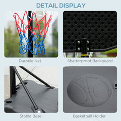 PURE Adjustable Basketball Hoop and Stand, with Wheels and Weight Base Black