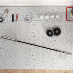 PURE 210cm Olympic Barbell Bar for 5cm Weight Plates, with Spring Clips, 19kg