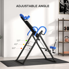 PURE Gravity Inversion Table with Safety Belt Adjustable Hand Stand for Muscle Pain Relief, Blue