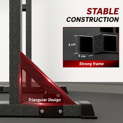 PURE Heavy Duty Barbell Squat Rack, Adjustable and Multifunctional Weight Power Stand, for Home, Gym - Black