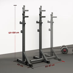 PURE Heavy Duty Barbell Squat Rack, Adjustable and Multifunctional Weight Power Stand, for Home, Gym - Black