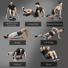 PURE Abs Trainer, Ab Crunch Machine, Foldable Abdominal Trainer, Core Fitness & Whole Body Exercise Equipment for Home Gym
