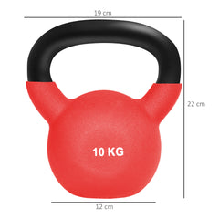 PURE Soft Kettlebell, 10kg Kettle Bell with Non-Slip Handle for Home Gym Weight Lifting and Strength Training, Red