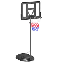 PURE Height Adjustable Basketball System, Freestanding Basketball Hoop and Stand w/ Wheels, 167-228cm