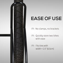 PURE 2 Bike Floor Parking Stand Rack Indoor Outdoor Ground Reversible - Black