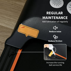 PURE Foldable Walking Treadmill, with LED Display and Wheels, for Home, Office, Fitness Studio, Orange