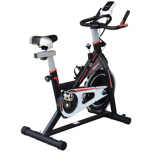 Belt-Driven Exercise Bike with LCD Display-Black