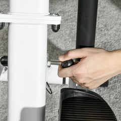 PURE Stepper Machine for Home, Foldable Stair Stepper with 12-Level Hydraulic Resistance, Stair Climber with LCD Monitor, Heart Rate Sensor and Drink Holder, White and Black