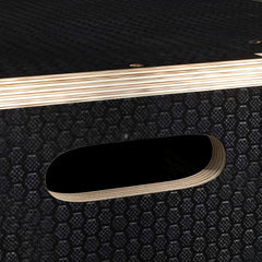 PURE Multi-Faceted Jump Box, Wooden Step Up Box, for Home, Gym, Exercise, 51/61/76cm- Black