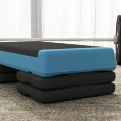 PURE Adjustable Fitness Stepper, with Non-Slip Surface, for Home, Gym, Office Workout, Light Blue