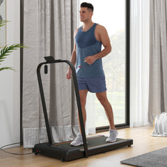 2.5HP Walking Pad, 1-6km/h Folding Treadmill with Remote Control and LED Display for Home Gym Office, Orange