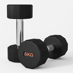 2 x 6kg Dumbbells Weights Set with 12-Sided Shape and Non-Slip Grip for Men Women Home Gym Workout