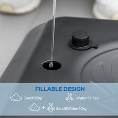 PURE Height Adjustable Basketball Stand Net Set System, Freestanding Basketball Hoop and Stand with Wheels, 182-213cm - Black