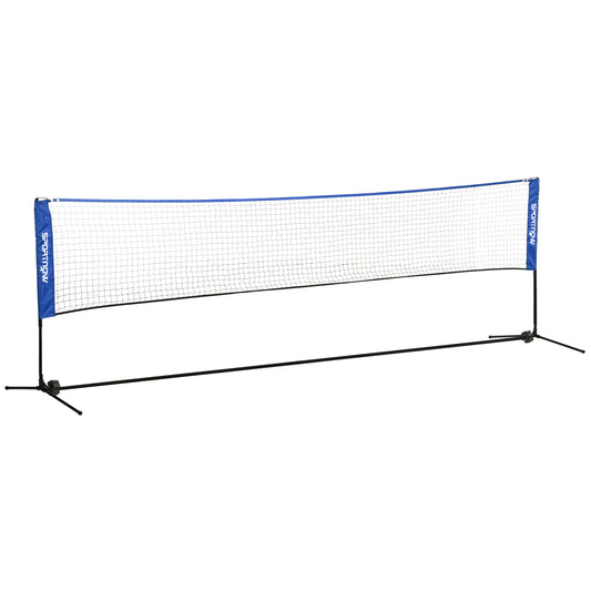 PURE 4m Badminton Net, Height Adjustable Outdoor Sports Net, with Carry Bag, for Tennis, Pickleball, Volleyball, Blue