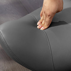 PURE Saddle Stool, PU Leather Adjustable Rolling Salon Chair with Steel Frame for Massage, Spa, Beauty and Tattoo, Grey