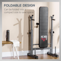 Adjustable Weight Bench, Foldable Bench Press with Barbell Rack, Dip Station, Home Gym, Strength Training, Multiuse