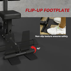 PURE Pull Up Station, Power Cage with Adjustable Seat, for Home Gym - Black