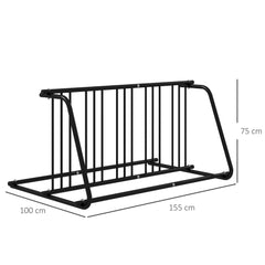 Bike Stand, Double-sided Bike Rack for 6 Bicycles, Bike Floor Stand for Kids/Mountain/Road Bikes, Garage Indoor Outdoor Use