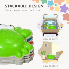 PURE 6PCs Kids Stepping Stones w/ TPE Anti-Slip Edge, Crab-Designed Balance River Stones, Obstacle Courses, Stackable