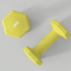 PURE 2 x 1kg, 2 x 1.5kg and 2 x 2kg Hexagonal Dumbbells Weights Set with Non-Slip Grip for Home Gym Workout