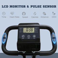 PURE 2-in-1 Folding Exercise Bike with 8-Level Magnetic Resistance, Arm Resistance Band, Pulse Sensor, Green