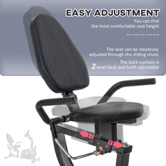 PURE Recumbent Exercise Bike Recovery Exerciser, 8-Level Magnetic Resistance Stationary Bike with Pad Holder, LCD Monitor, for Indoor Cardio Workout, Black